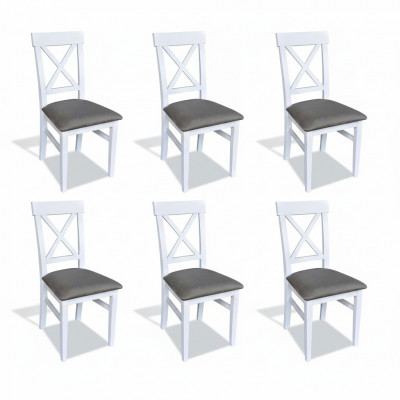Rembourrage Chaise Set Groupe Chaises Ensemble de salle à manger Suite 6xGroupes Fauteuil en textile Cuisine