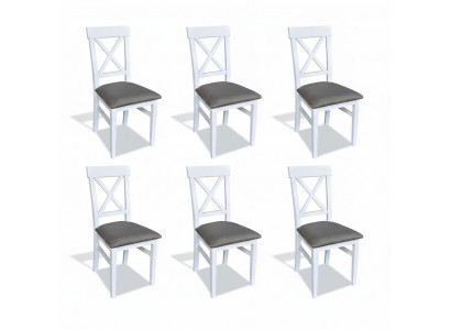 Rembourrage Chaise Set Groupe Chaises Ensemble de salle à manger Suite 6xGroupes Fauteuil en textile Cuisine