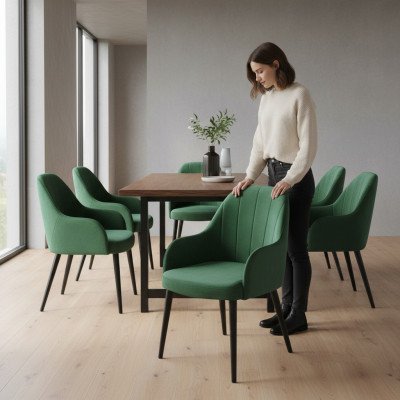 Salle à manger Chaise Chaises Siège Solide Moderne Bois Fauteuil Ensemble 6x Restaurant de luxe