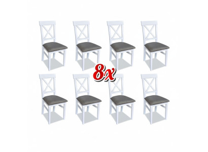 Salle à manger Chaises Textile Ensemble 8x Chaise Designer Bois Tissu Rembourrage Chaises Gastro