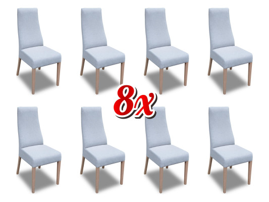 Salle à manger 8x Chaises Ensemble de chaises Fauteuil Cuisine nouveau Design Rembourrage en cuir Textile Mobilier
