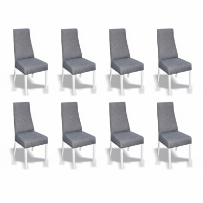 Salle à manger 8x Chaises Ensemble de chaises Fauteuil Cuisine nouveau Design Rembourrage en cuir Textile Mobilier