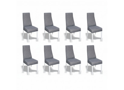 Salle à manger 8x Chaises Ensemble de chaises Fauteuil Cuisine nouveau Design Rembourrage en cuir Textile Mobilier