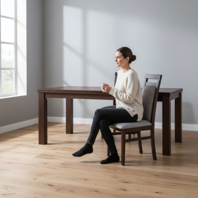 Salle à manger Chaises Groupe Textile Suite en bois Ensemble de chaises 8x Ensemble de chaises Fauteuil Suite