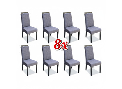 Salle à manger Chaises Tissu Ensemble 8x Fauteuil Tissu Chaise Designer Bois Rembourrage Mobilier