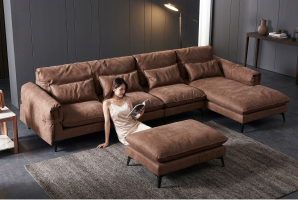 Ensemble de coin de canapé moderne de luxe en forme de L avec rembourrage pour le salon Paysage de vie