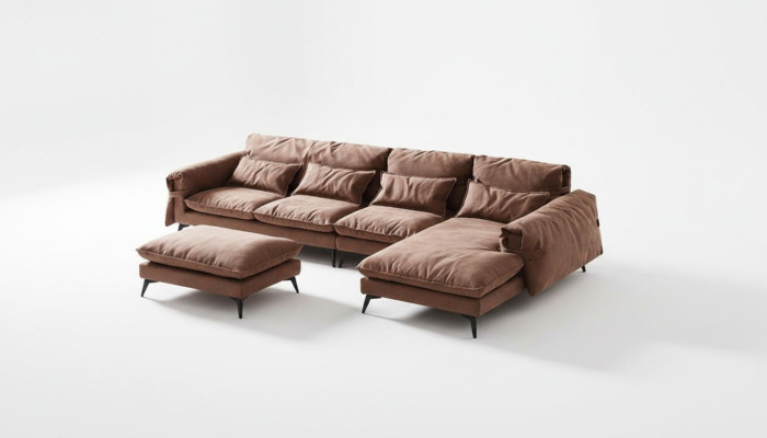 Ensemble de coin de canapé moderne de luxe en forme de L avec rembourrage pour le salon Paysage de vie