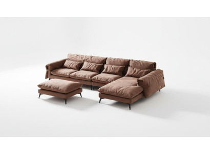 Ensemble de coin de canapé moderne de luxe en forme de L avec rembourrage pour le salon Paysage de vie