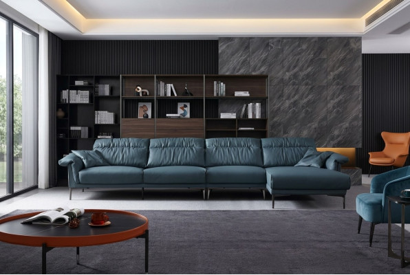 Salle de séjour en forme de L Moderne Élégant Design de paysage de vie Canapé Canapé Rembourrage