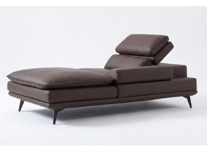Salle de séjour Salon Mobilier Design Moderne Canapé Cuir Marron Chaise Longue