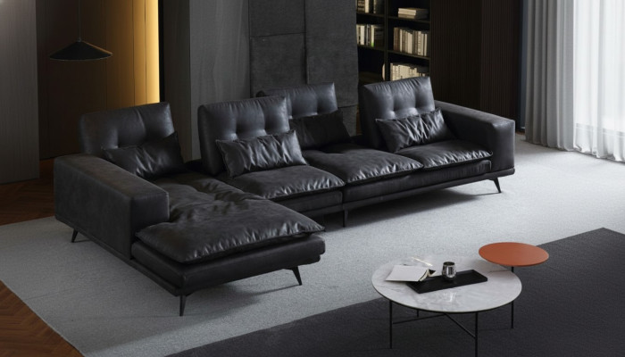 Paysage vivant Canapé d'angle en tissu en cuir Nouveau canapés Canapé en forme de L Sofa Canapé