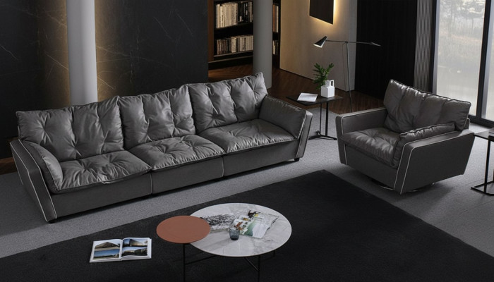 Ensemble de canapé 5+1 Canapés Siège Canapé Rembourrage Mobilier Italien Cuir