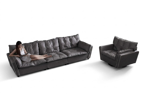 Ensemble de canapé 5+1 Canapés Siège Canapé Rembourrage Mobilier Italien Cuir