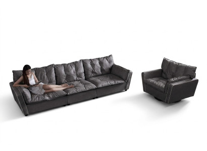 Ensemble de canapé 5+1 Canapés Siège Canapé Rembourrage Mobilier Italien Cuir