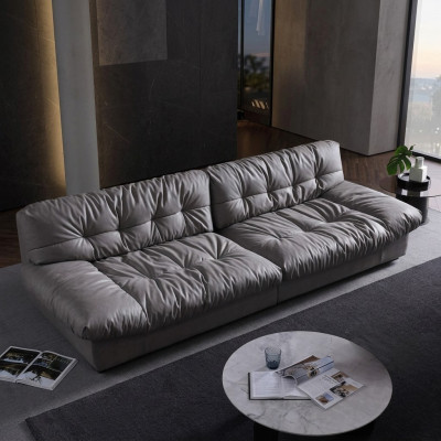 Grand salon xxl Canapé design moderne en cuir 4 places Textile