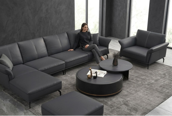 Double Table Basse Table de Salon Table Basse Canapé Côté Rond
