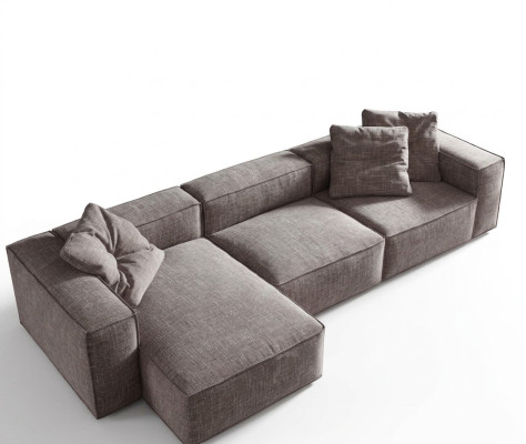 Tissu d'ameublement de design moderne et élégant pour canapé d'angle en forme de L.