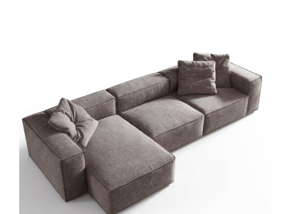 Tissu d'ameublement de design moderne et élégant pour canapé d'angle en forme de L.