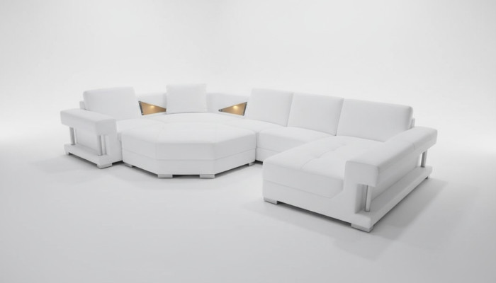 Canapés d'angle en U Rembourrage moderne Mobilier de salon Canapé d'angle Canapé en cuir Canapé design