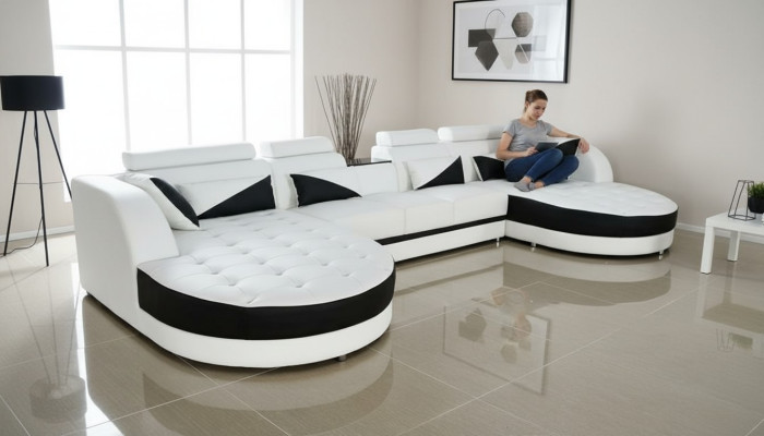 Paysage de vie Canapé d'angle Design Canapé moderne Canapés Canapé d'angle en forme de U Canapé en tissu
