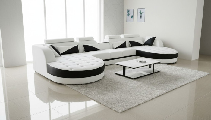 Paysage de vie Canapé d'angle Design Canapé moderne Canapés Canapé d'angle en forme de U Canapé en tissu