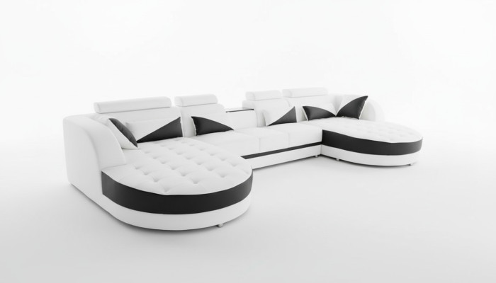 Paysage de vie Canapé d'angle Design Canapé moderne Canapés Canapé d'angle en forme de U Canapé en tissu