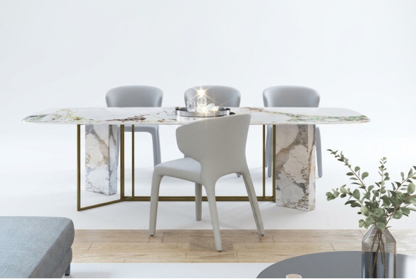 Meubles de luxe Tables en marbre 180x90cm Salle de séjour Hôtel Salle à manger Table Designer neuve