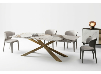 Conception de tables de vie pour salle à manger 180x90cm Table de salle à manger en acier inoxydable avec pieds en X.