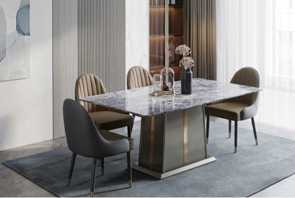Style de cuisine en marbre Table à manger moderne Tables Table Salle à manger Mobilier de luxe Design