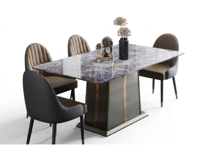 Style de cuisine en marbre Table à manger moderne Tables Table Salle à manger Mobilier de luxe Design