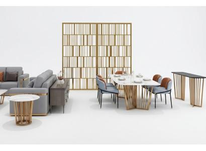 Salle à manger Salon en acier inoxydable Tables de design 180x90cm Meubles de luxe Table à manger Table