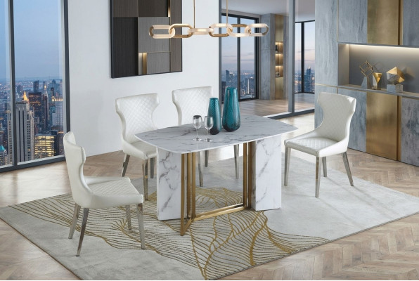 Meubles de luxe Tables en marbre 180x90cm Salon Hôtel Salle à manger Table Designer nouveau