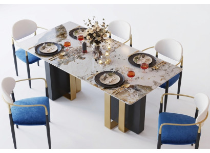 Table de cuisine style marbre moderne Table Salle à manger de luxe Design de meubles