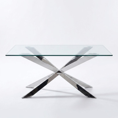 Conception de table de luxe Salle à manger 180x90cm Tables à manger Conception de meubles en verre nouvelles tables