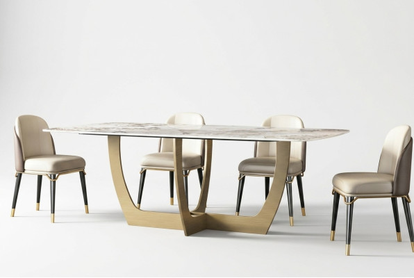 Meubles de luxe Tables en métal 180x90cm Salon Hôtel Salle à manger Table Designer nouveau