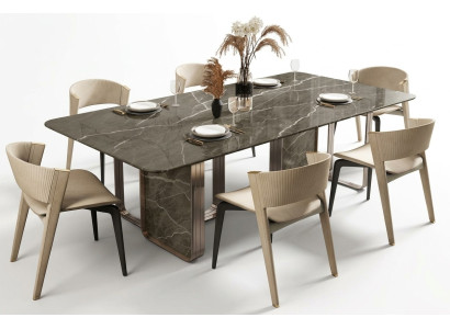 Table de salle à manger de luxe Table Tables en métal Tables de salle à manger brillantes Design de salle à manger moderne Tables de salle à manger