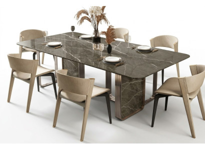 Table à manger Salle à manger Cuisine moderne en acier inoxydable Tables de design en métal Table de la salle de séjour