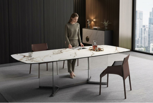 Conception table en marbre tables de séjour salle à manger table en acier inoxydable table à manger moderne