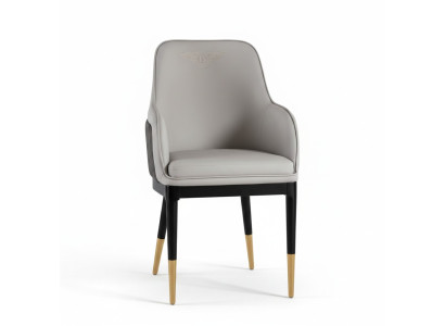Chaise luxueuse en bois gris de style moderne pour votre salle à manger.