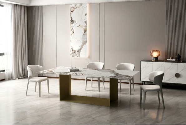 Salle à manger moderne Salon Cuisine Tables 180x90 Table à manger Design Table en acier inoxydable