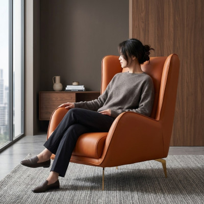 Luxe Fauteuil Club TV Rembourrage Canapé Design Fauteuil Relax Cuir Lounge