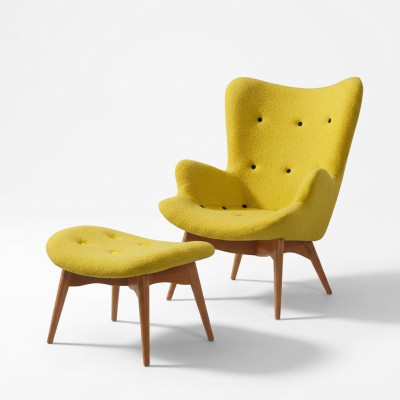 Fauteuil Design Canapé Canapé Siège Textile Salon Club Rembourrage Luxe Siège