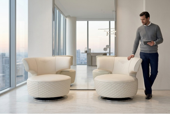 Fauteuil Conception Canapé Sofa Siège en Cuir Salon Club Tapisserie Luxe Oreilles