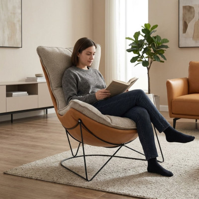 Tissu pour canapé rembourré design accoudoir moderne swivel canapé relax fauteuil nouveau