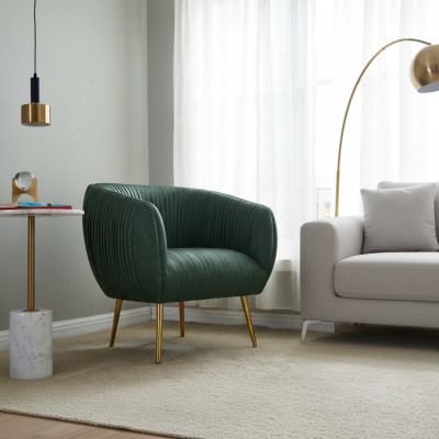 Salon de luxe, nouveau fauteuil relax en métal, design d'aménagement, salon de club avec tapisserie.