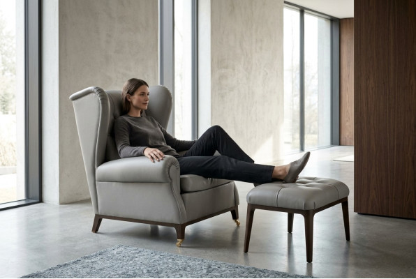 Suite Moderne TV Relax 2 pièces. Fauteuil repose-pieds Côté