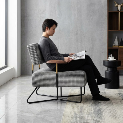 Fauteuil de relaxation Luxe Design Canapé Canapé Siège Tissu Lounge Club