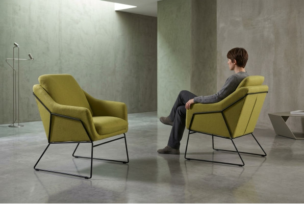 Designer Lehn Chair Upholstery Sofa 1 Seater Moderne nouveau Fauteuil TV