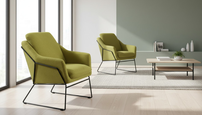 Designer Lehn Chair Upholstery Sofa 1 Seater Moderne nouveau Fauteuil TV
