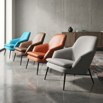 Fauteuil Design Canapé Sofa Détente Textile Lounge Luxe Cuir Club Tapisserie